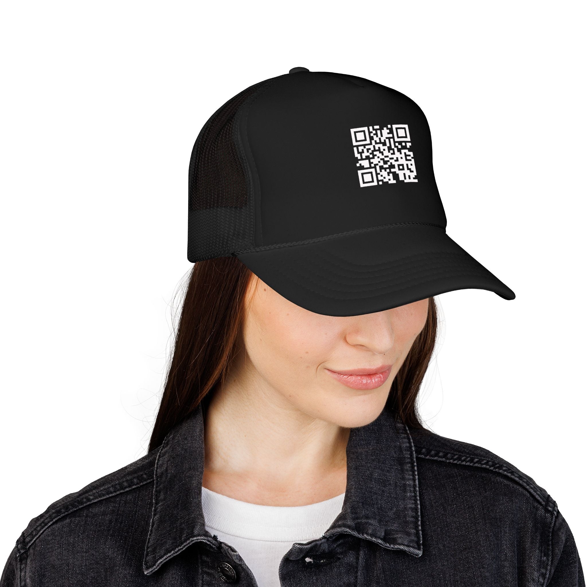 QR Code Trucker Hat — Scanable Tech Graphic Cap