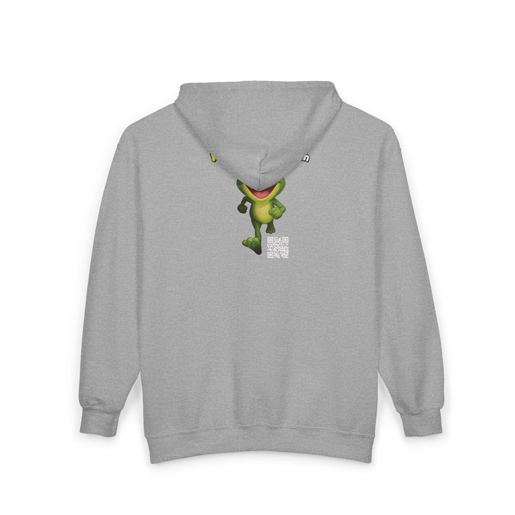 Leelee Running Frog Zip Pro Hoodie — Cute "Nah Nah, Ne Nah Nah" Graphic Full-Zip Sweatshirt
