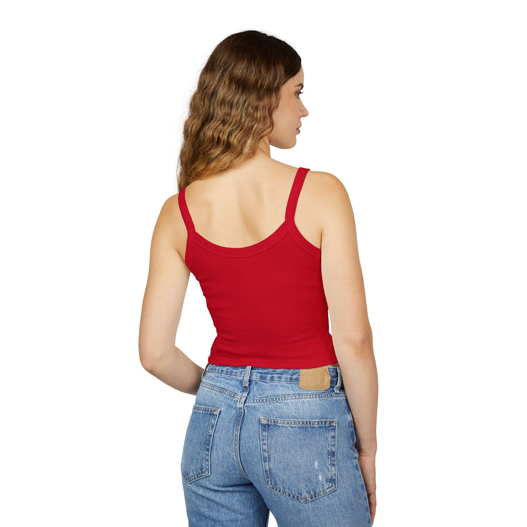 Leelee Running Frog Cropped Tank — "Nah Nah Ne Nah Nah" Cute Frog Graphic Spaghetti Strap Top