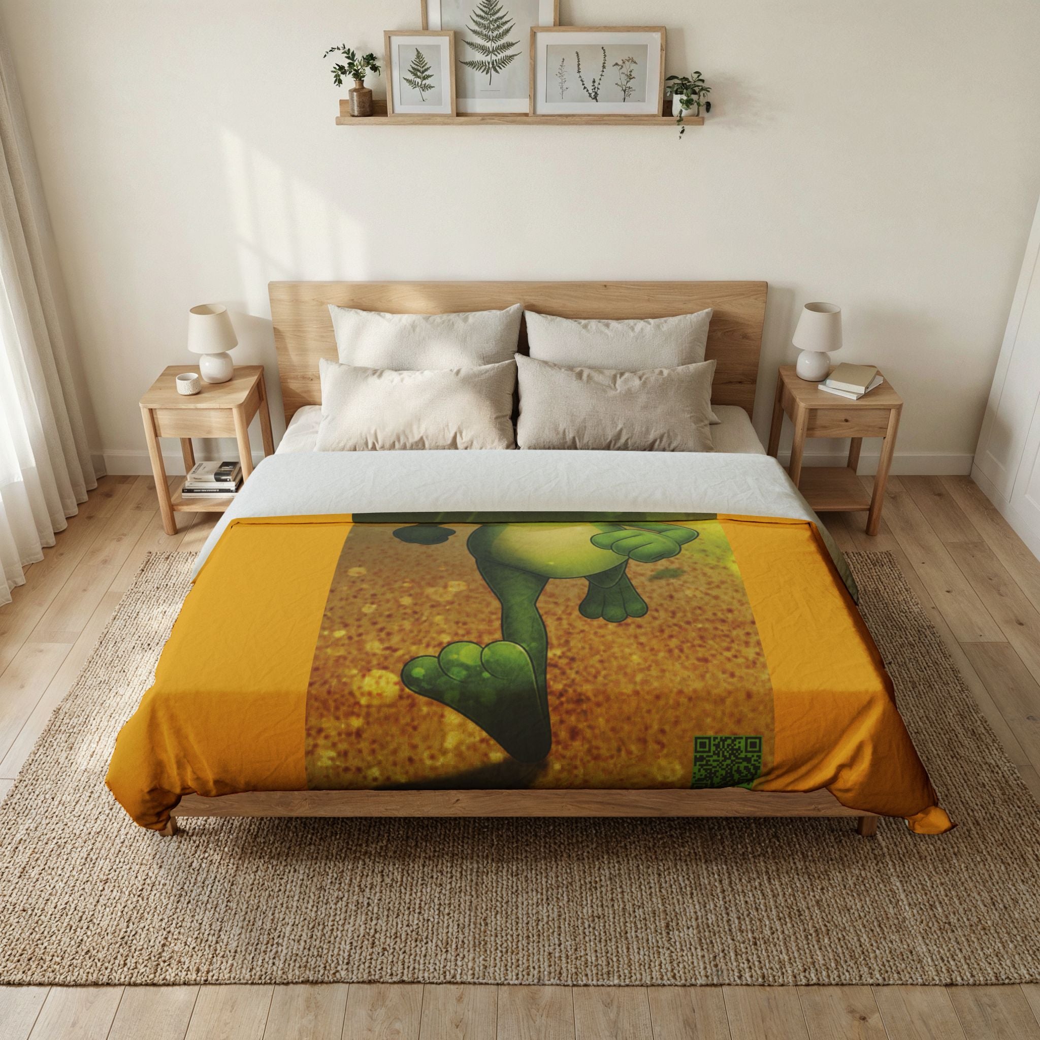 Cute Leelee Frog Cotton Duvet Cover — Kids' Cartoon Bedding