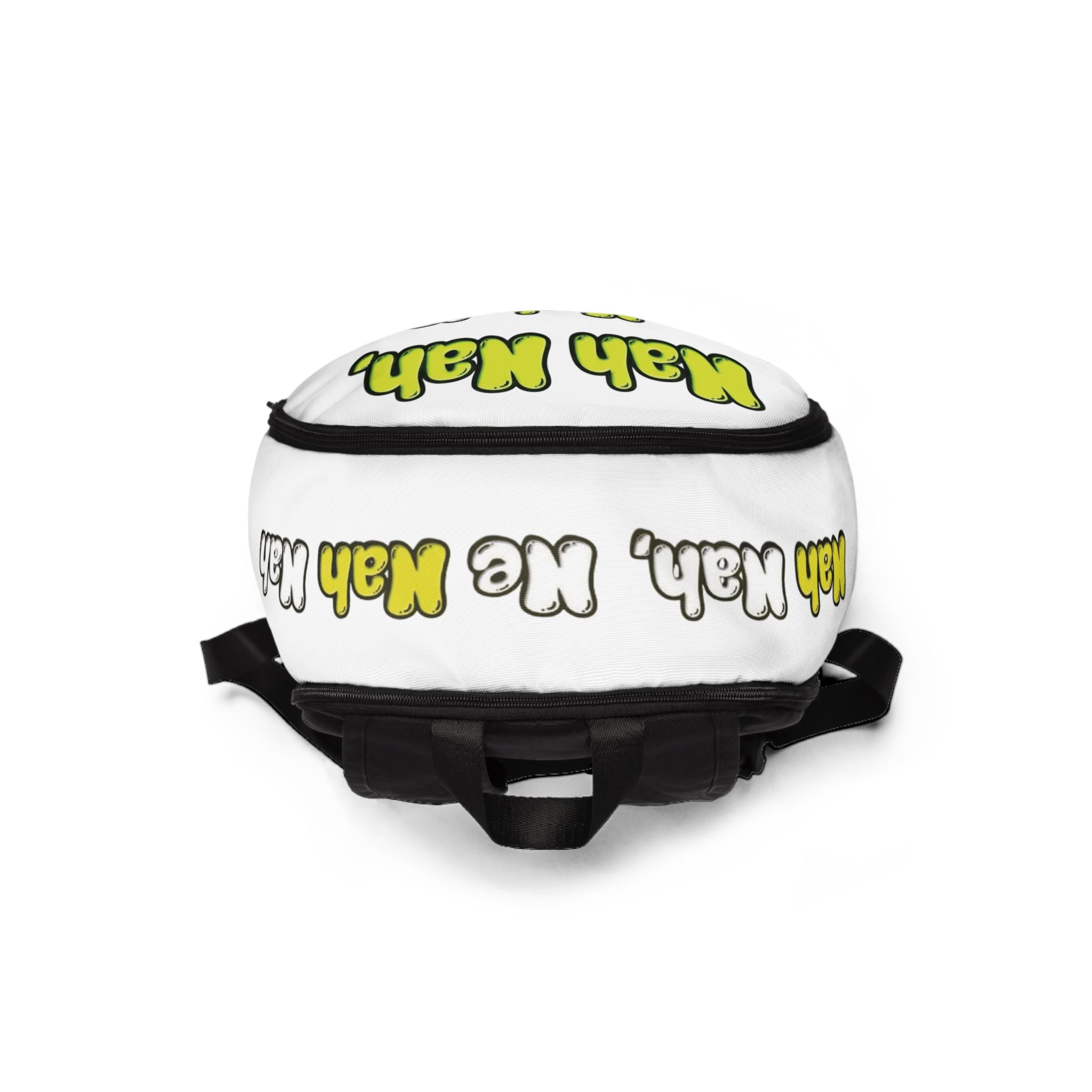 White Leelee Backpack — "Nah Nah, Ne Nah Nah" Frog Print Kids Backpack