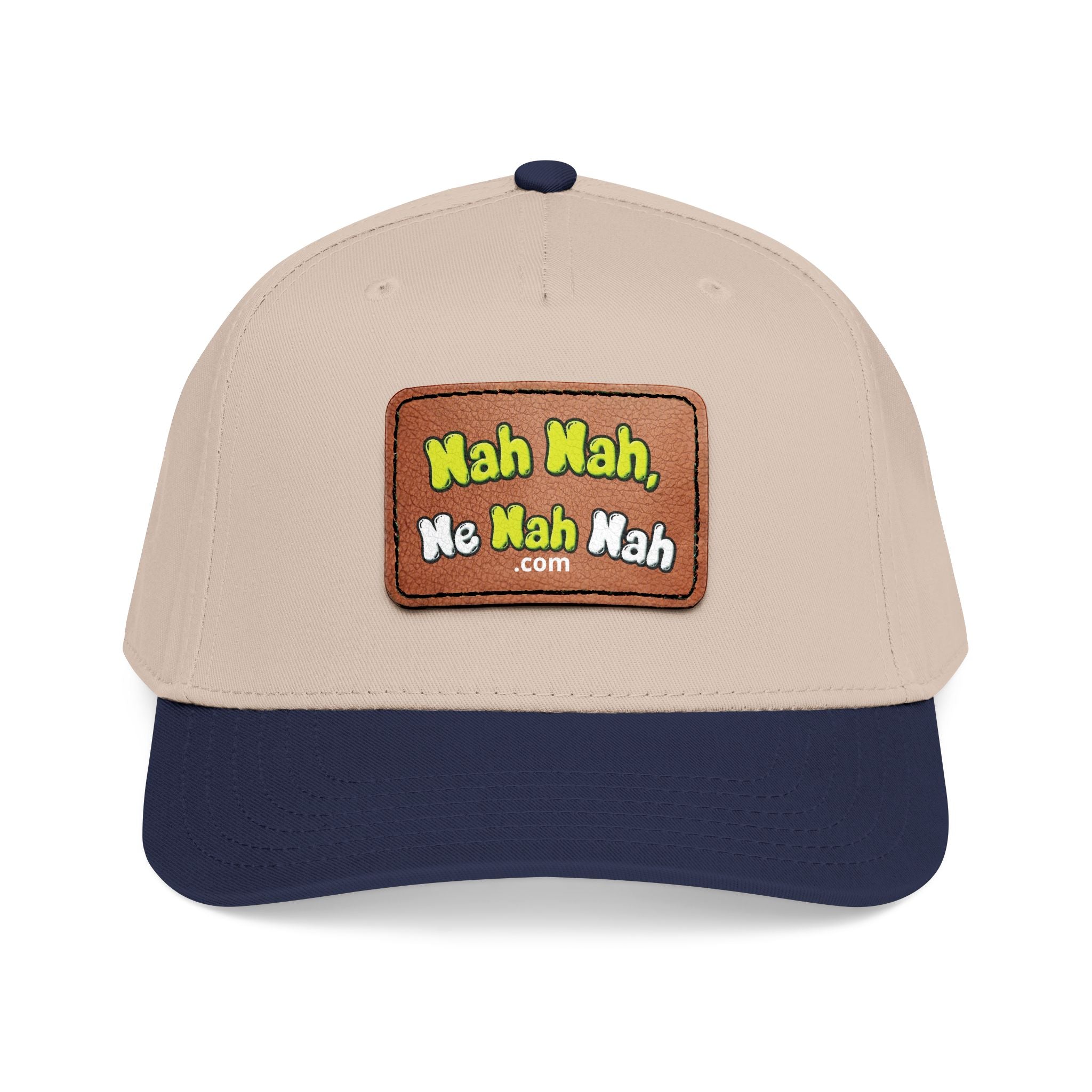 Leather Patch Baseball Cap — "Nah Nah, Ne Nah Nah" Retro Dad Hat