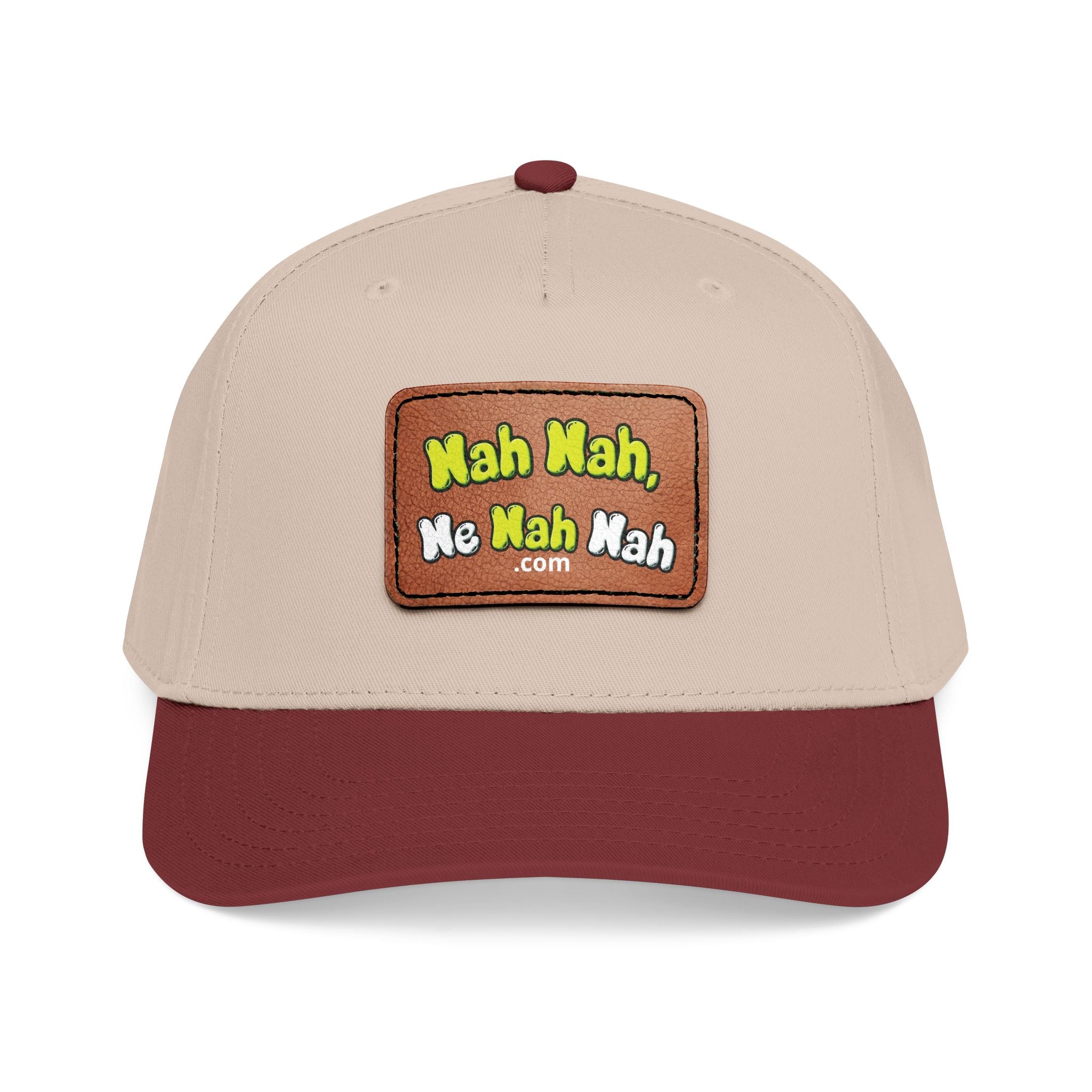Leather Patch Baseball Cap — "Nah Nah, Ne Nah Nah" Retro Dad Hat