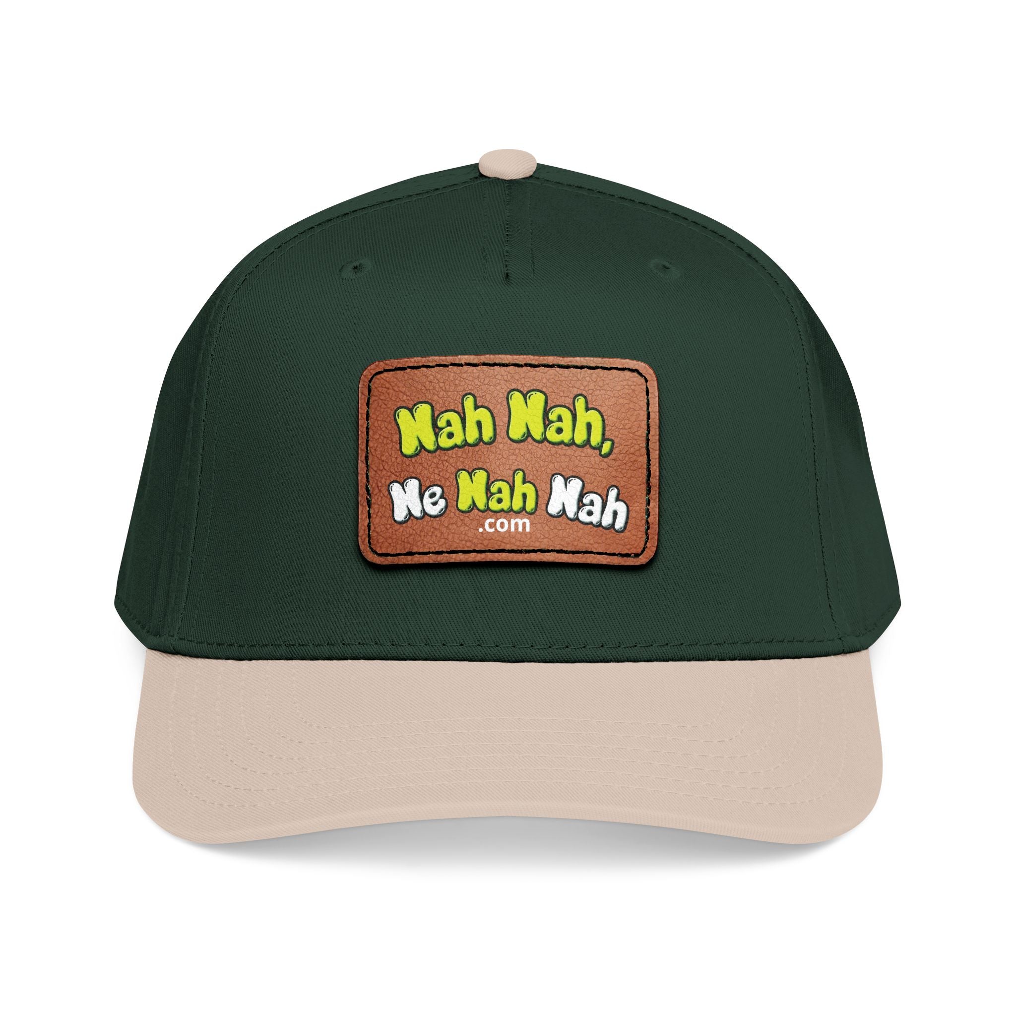 Leather Patch Baseball Cap — "Nah Nah, Ne Nah Nah" Retro Dad Hat