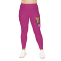 Leelee Inspired Plus Size Leggings (Pink) — Cute Smiling Leelee Running Frog Graphic Leggings