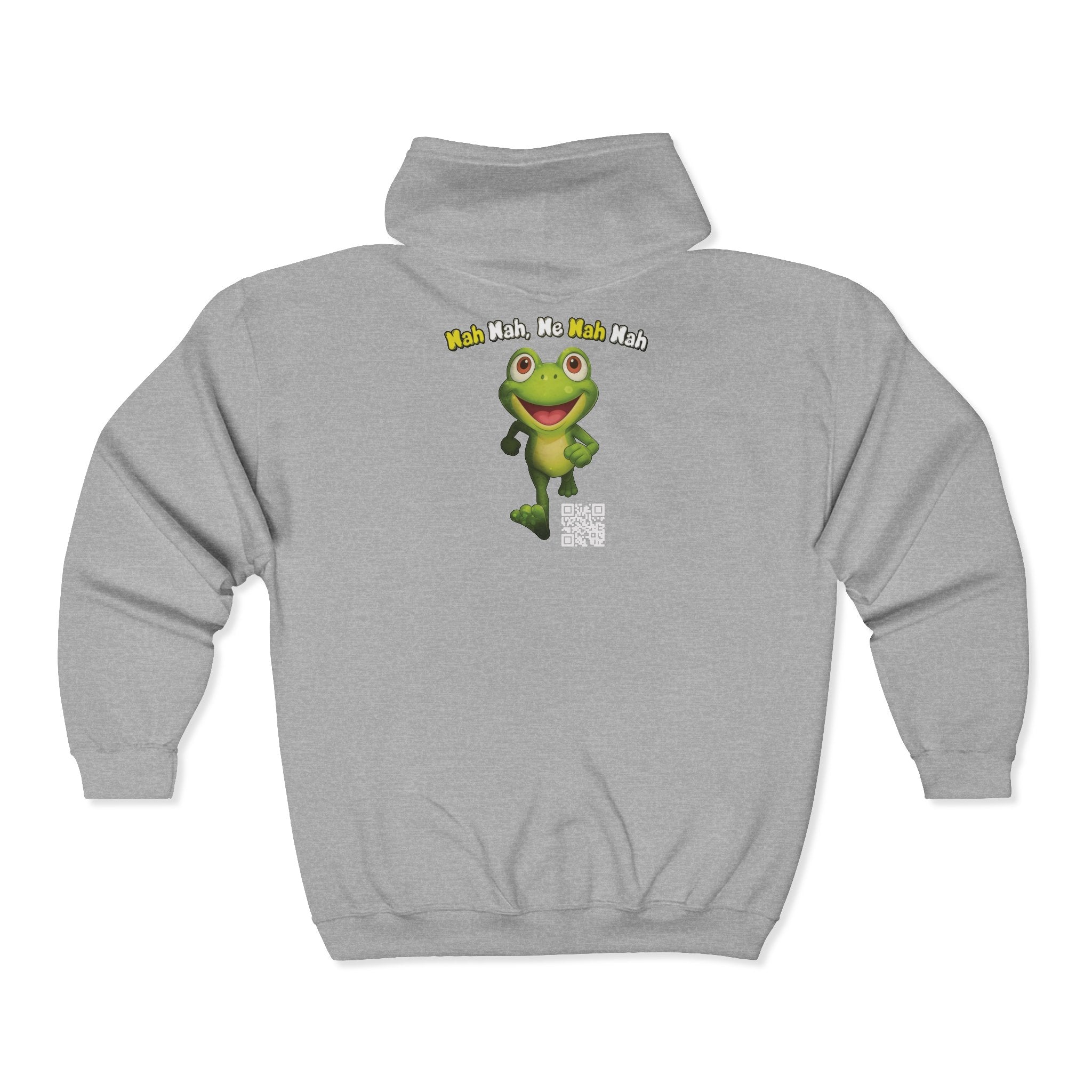 Leelee Running Frog Zip Pro Hoodie — Cute "Nah Nah, Ne Nah Nah" Graphic Full-Zip Sweatshirt