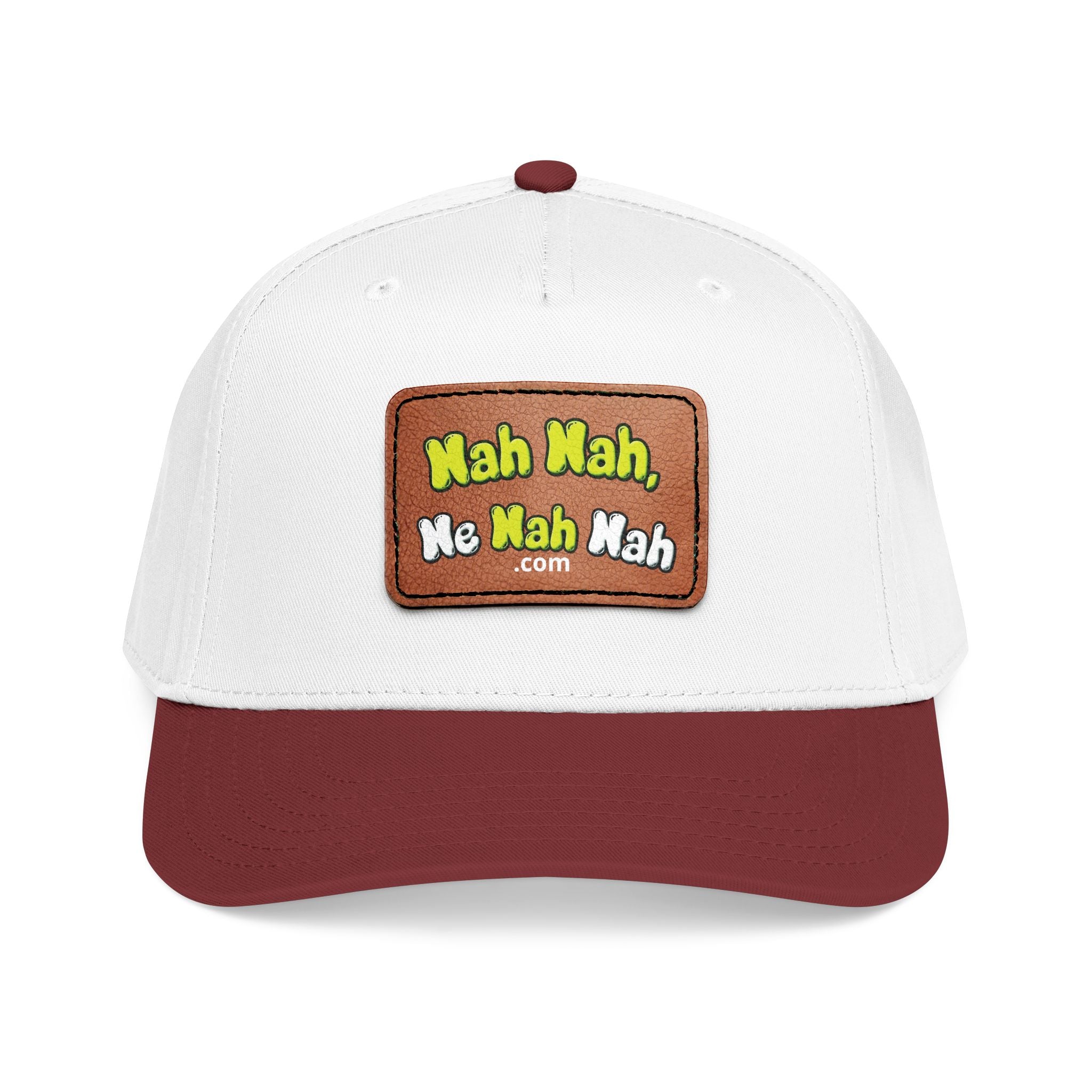 Leather Patch Baseball Cap — "Nah Nah, Ne Nah Nah" Retro Dad Hat