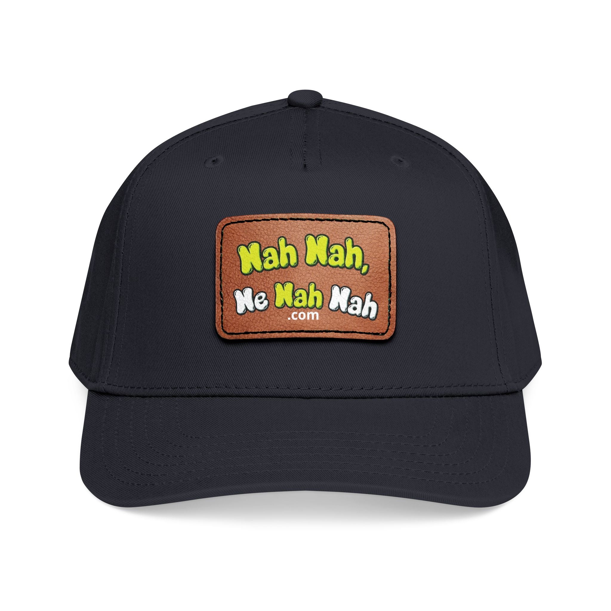 Leather Patch Baseball Cap — "Nah Nah, Ne Nah Nah" Retro Dad Hat