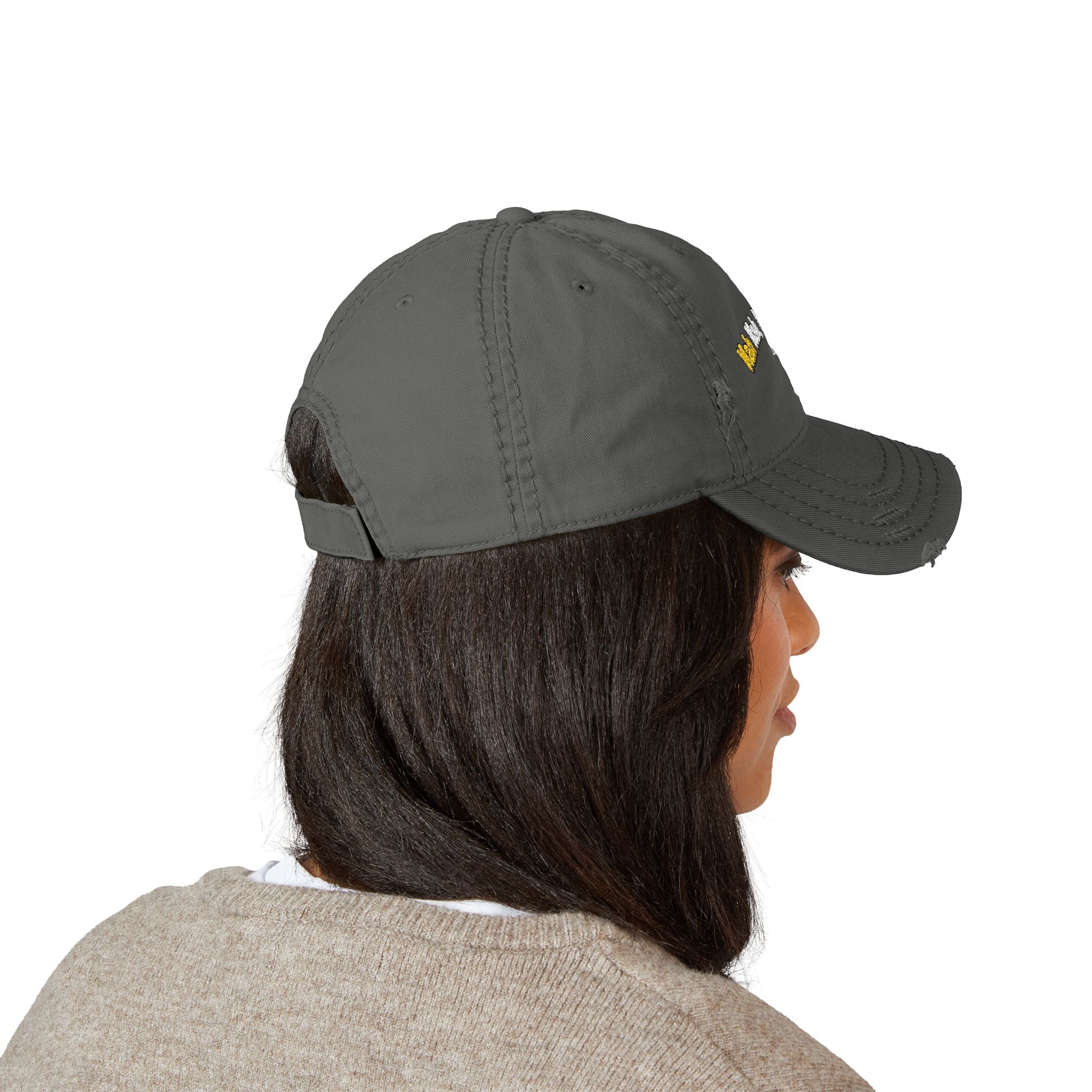Distressed Embroidered Nah Nah Ne Nah Nah Dad Hat — Vintage Casual Cap for Tech & Trend Fans