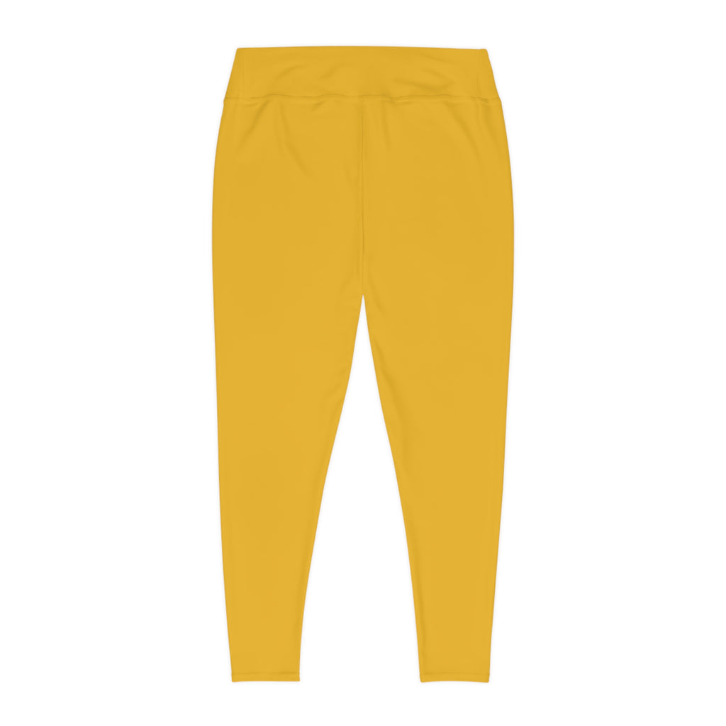 Leelee Inspired Plus Size Leggings (Yellow)— Cute Smiling Leelee Running Frog Graphic Leggings
