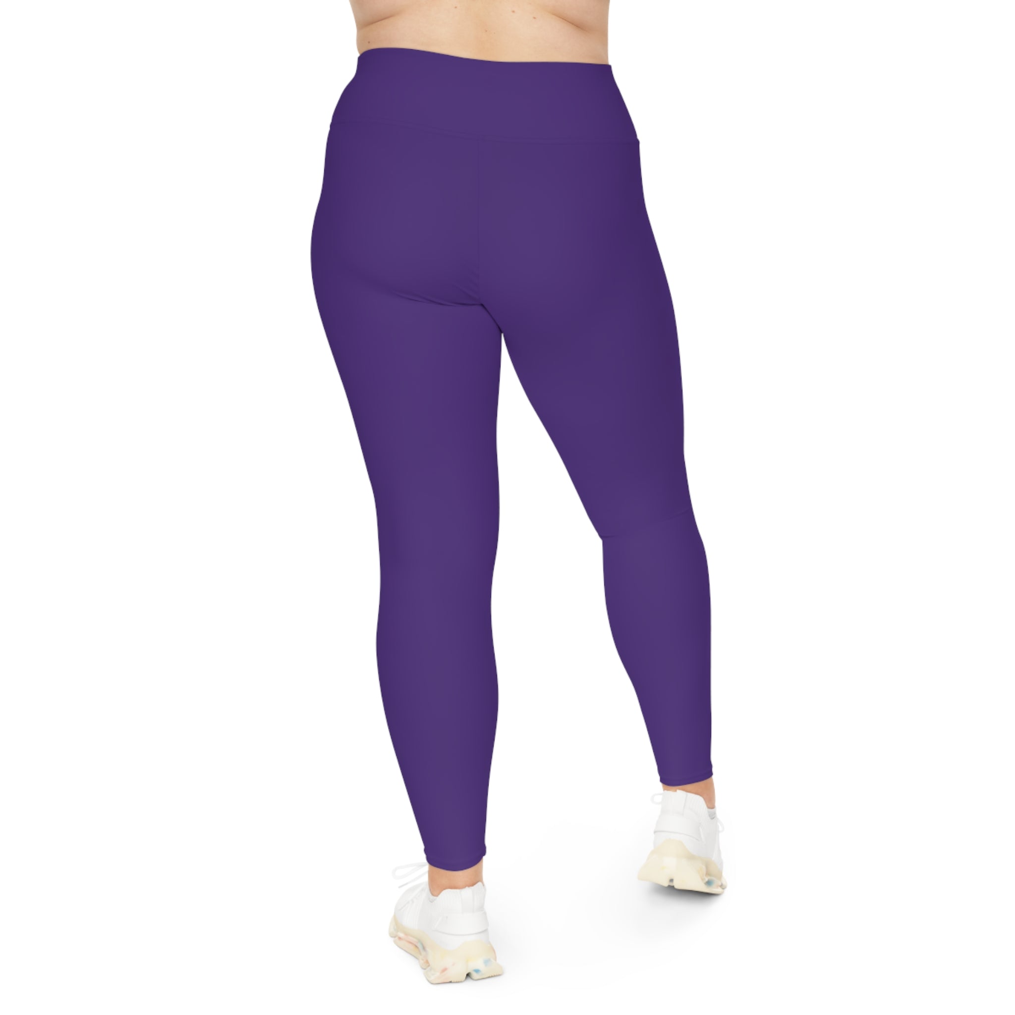 Leelee Inspired Plus Size Leggings (Purple) — Cute Smiling Leelee Running Frog Graphic Leggings