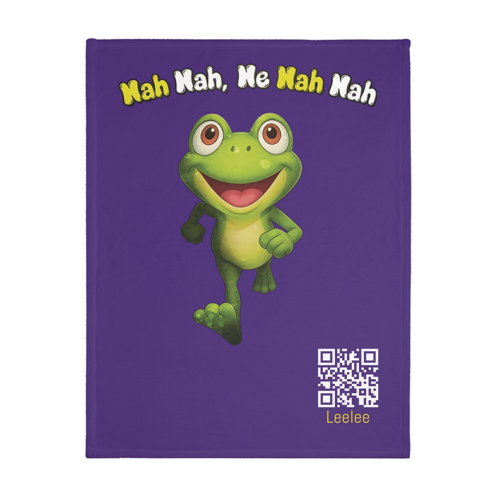 Cute Leelee Running Frog "Nah Nah, Ne Nah Nah" Microfiber Blanket