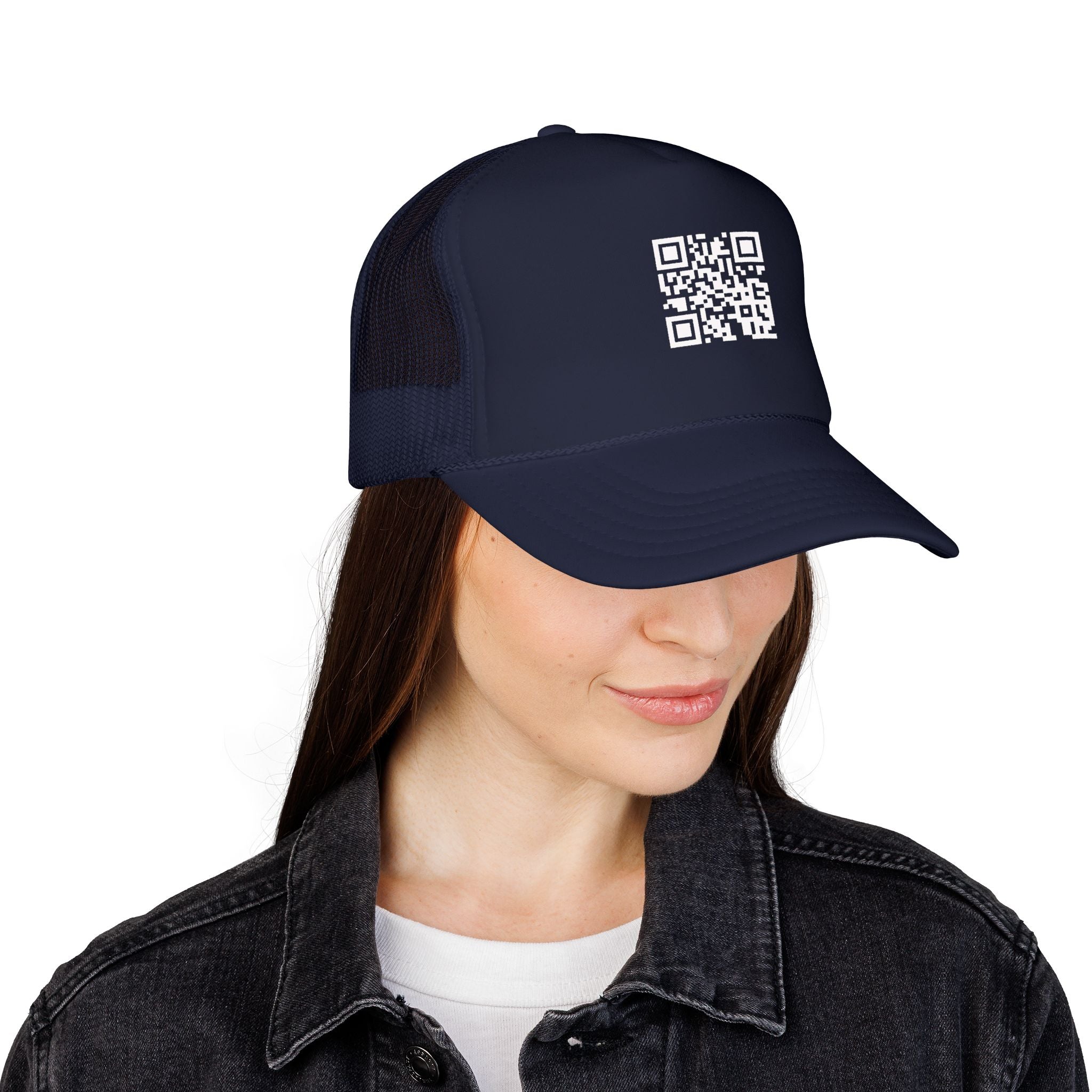 QR Code Trucker Hat — Scanable Tech Graphic Cap