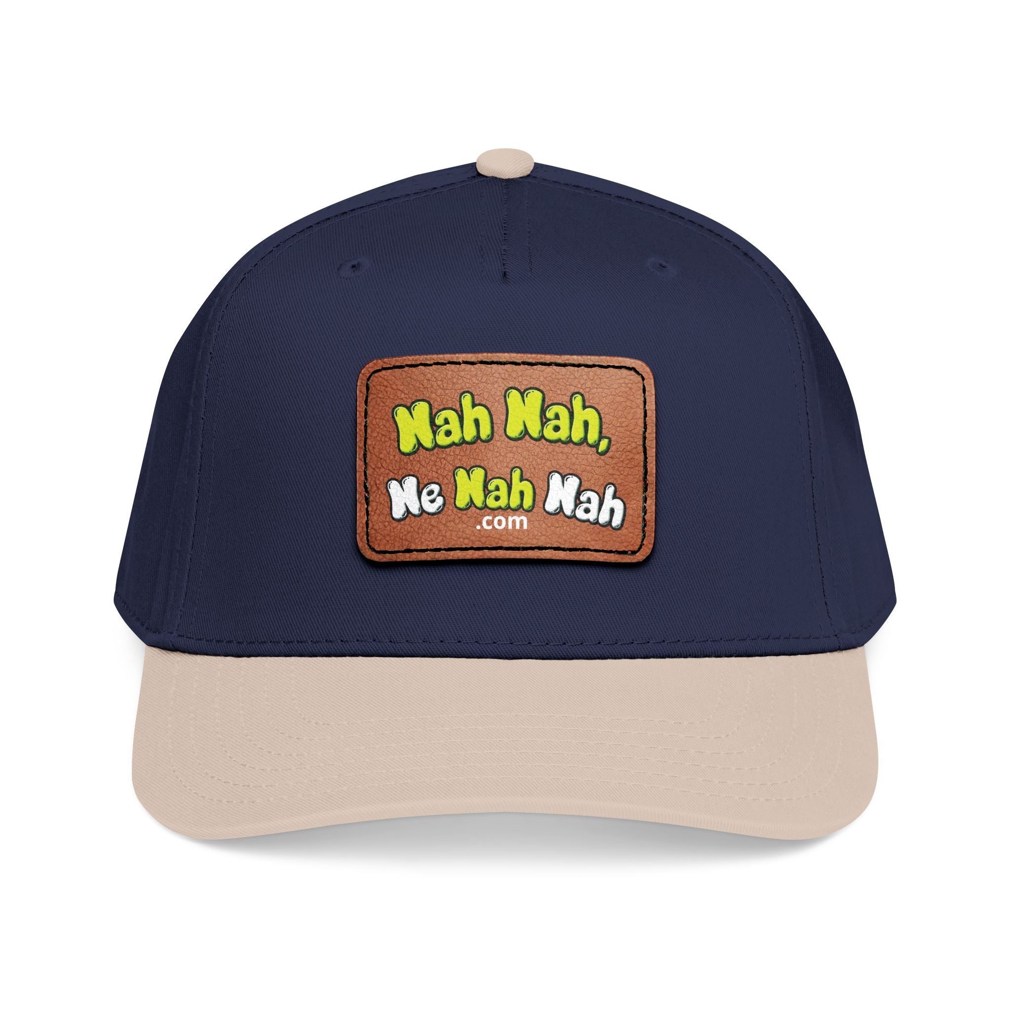 Leather Patch Baseball Cap — "Nah Nah, Ne Nah Nah" Retro Dad Hat