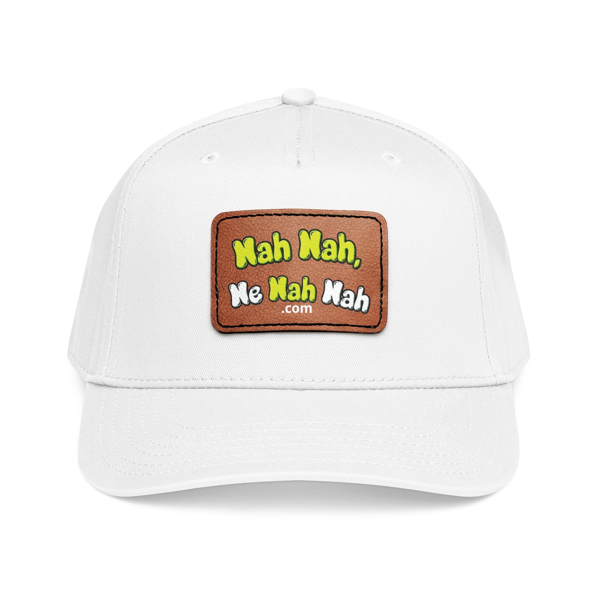 Leather Patch Baseball Cap — "Nah Nah, Ne Nah Nah" Retro Dad Hat