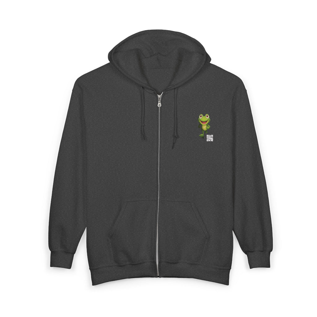 Leelee Running Frog Zip Pro Hoodie — Cute "Nah Nah, Ne Nah Nah" Graphic Full-Zip Sweatshirt