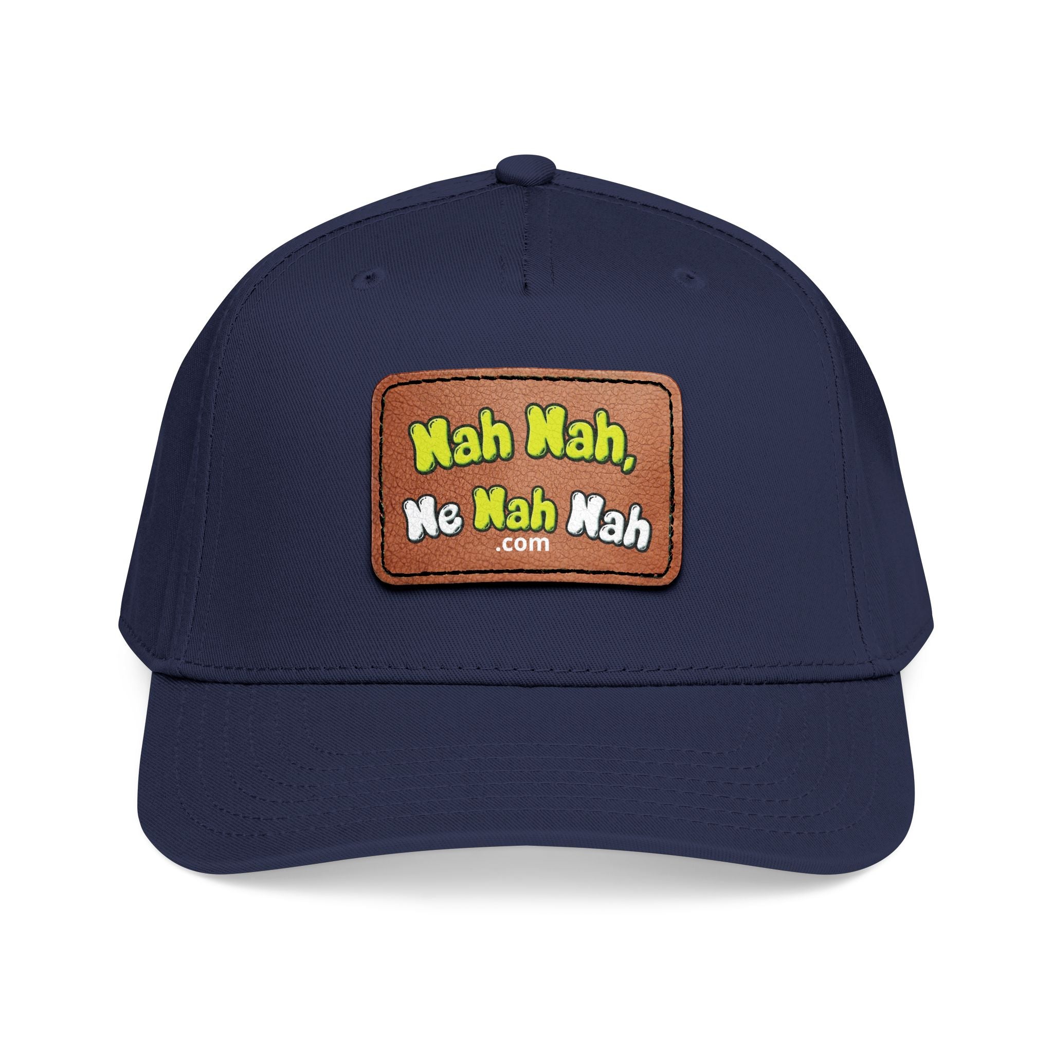 Leather Patch Baseball Cap — "Nah Nah, Ne Nah Nah" Retro Dad Hat