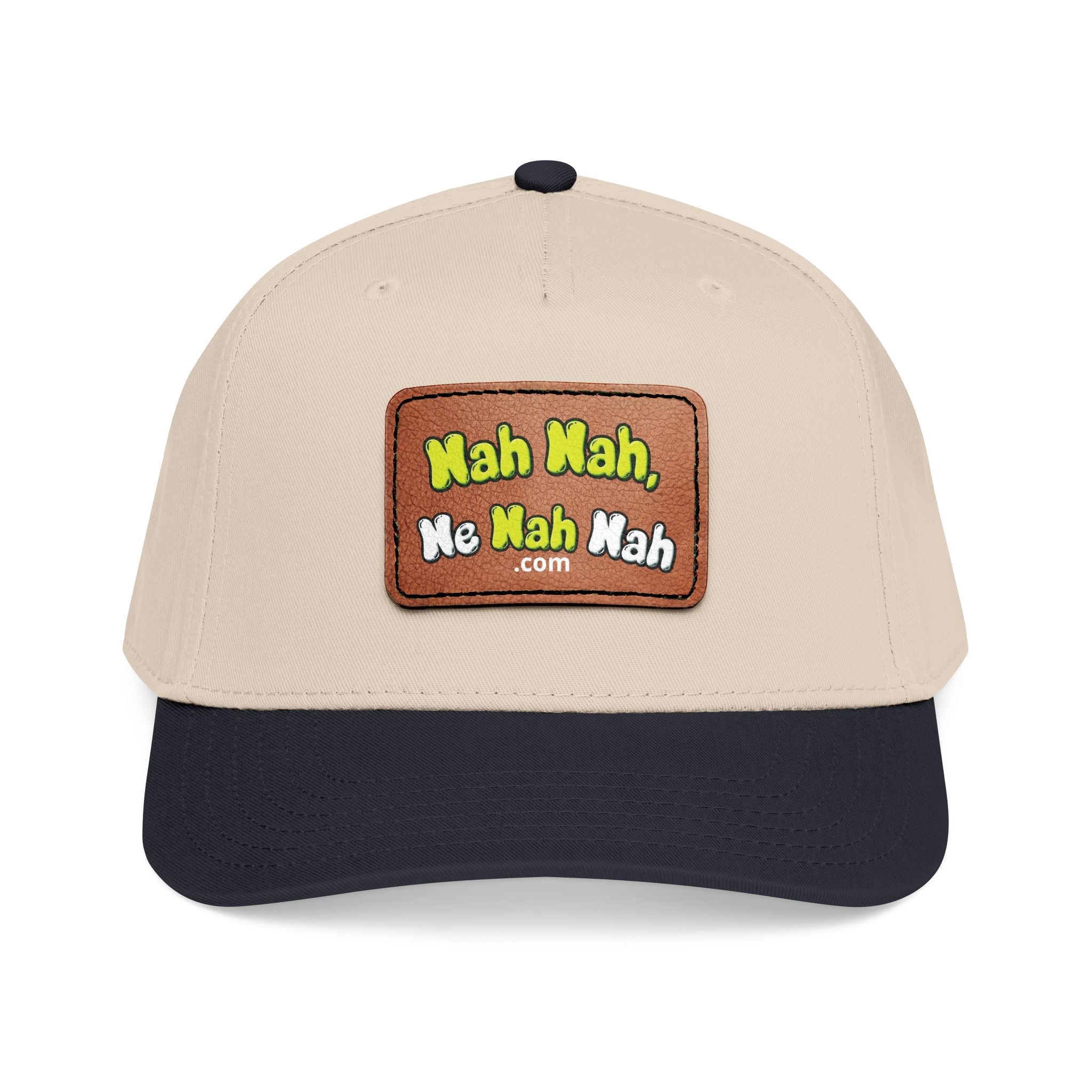 Leather Patch Baseball Cap — "Nah Nah, Ne Nah Nah" Retro Dad Hat