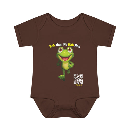 Baby Bodysuit – Cute Running Leelee Frog "Nah Nah, Ne Nah Nah" Infant Onesie