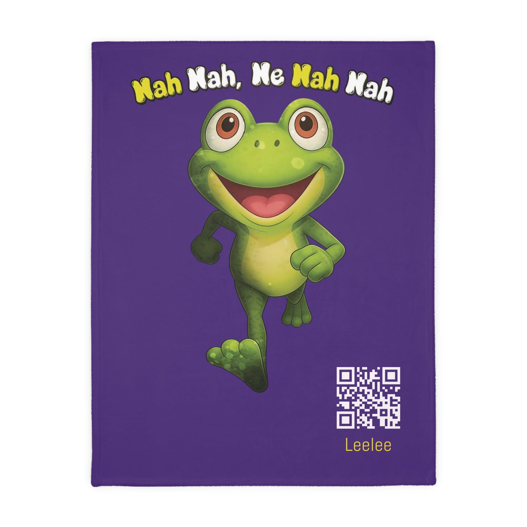 Cute Leelee Running Frog "Nah Nah, Ne Nah Nah" Microfiber Blanket