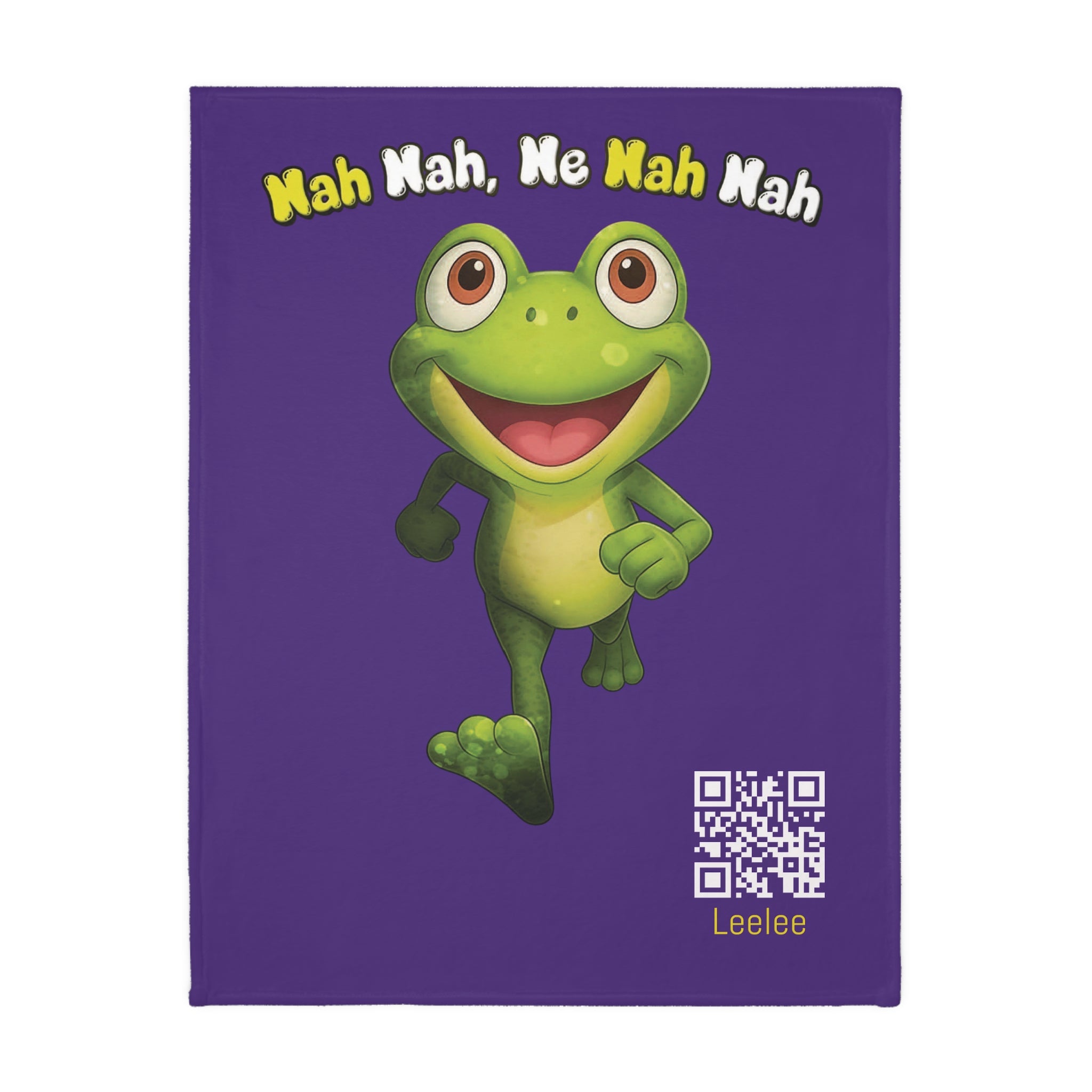 Cute Leelee Running Frog "Nah Nah, Ne Nah Nah" Microfiber Blanket