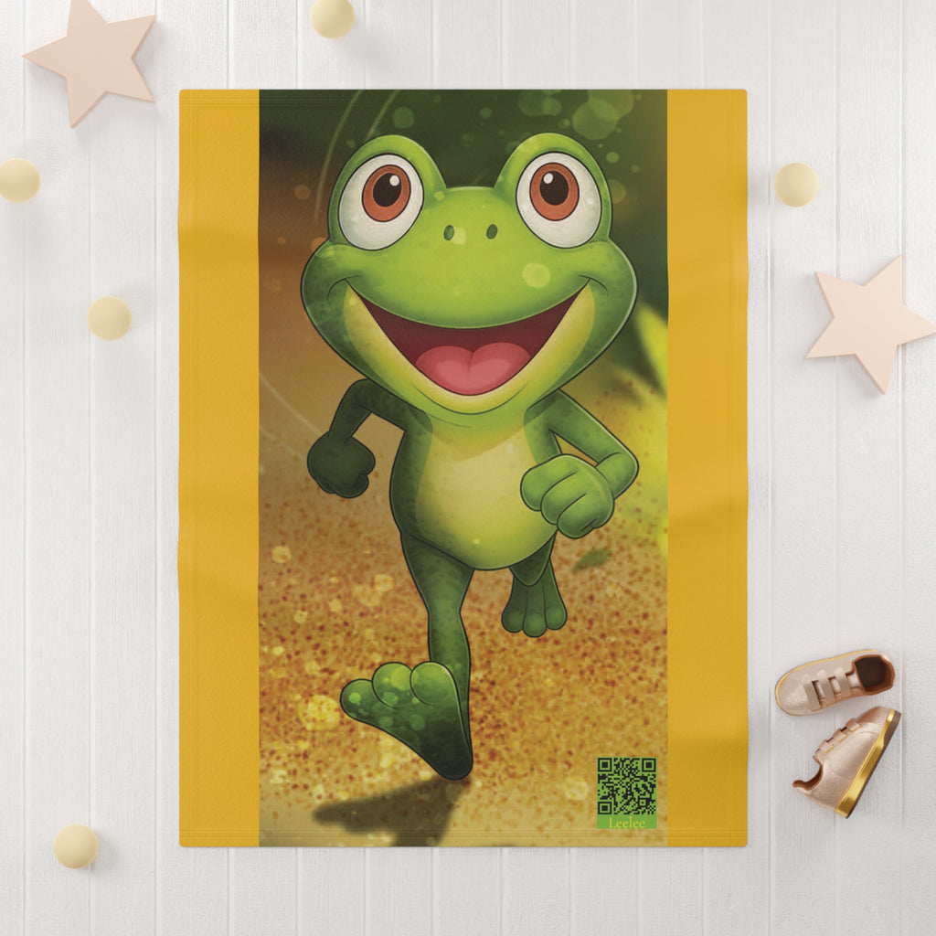 Cute Leelee Frog Baby Blanket - Soft Fleece Infant Throw for Nursery & Gifts