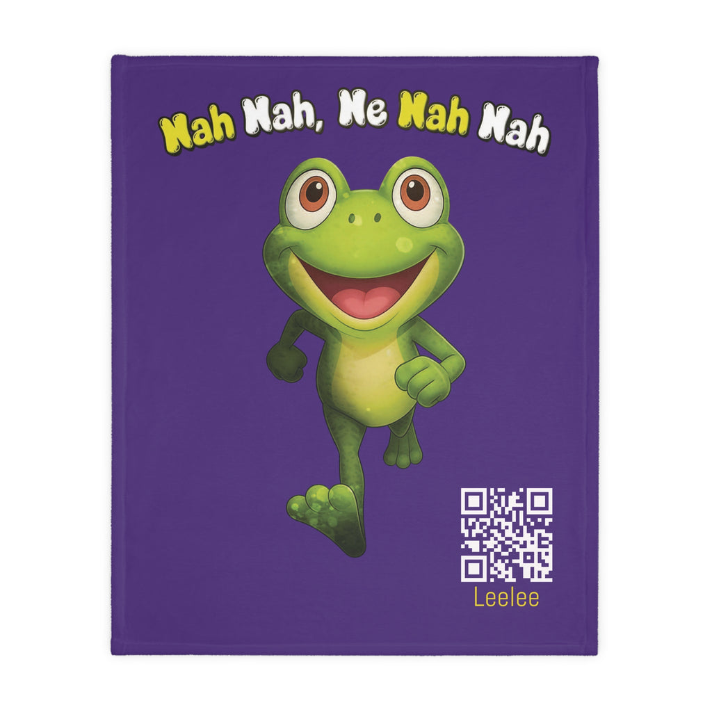 Cute Leelee Running Frog "Nah Nah, Ne Nah Nah" Microfiber Blanket
