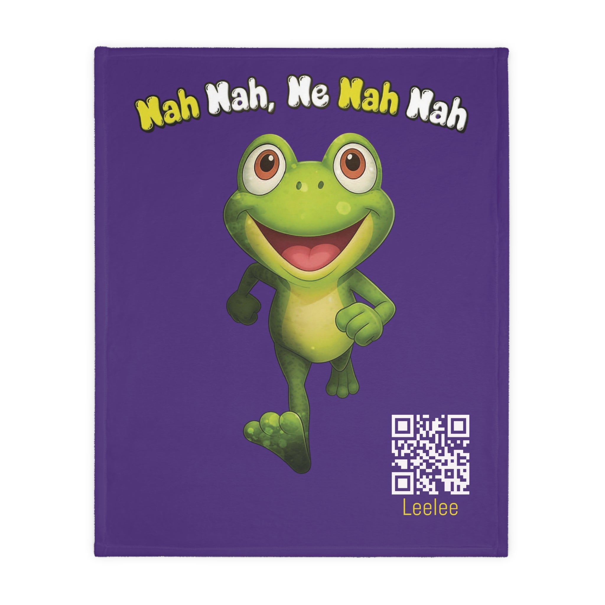 Cute Leelee Running Frog "Nah Nah, Ne Nah Nah" Microfiber Blanket