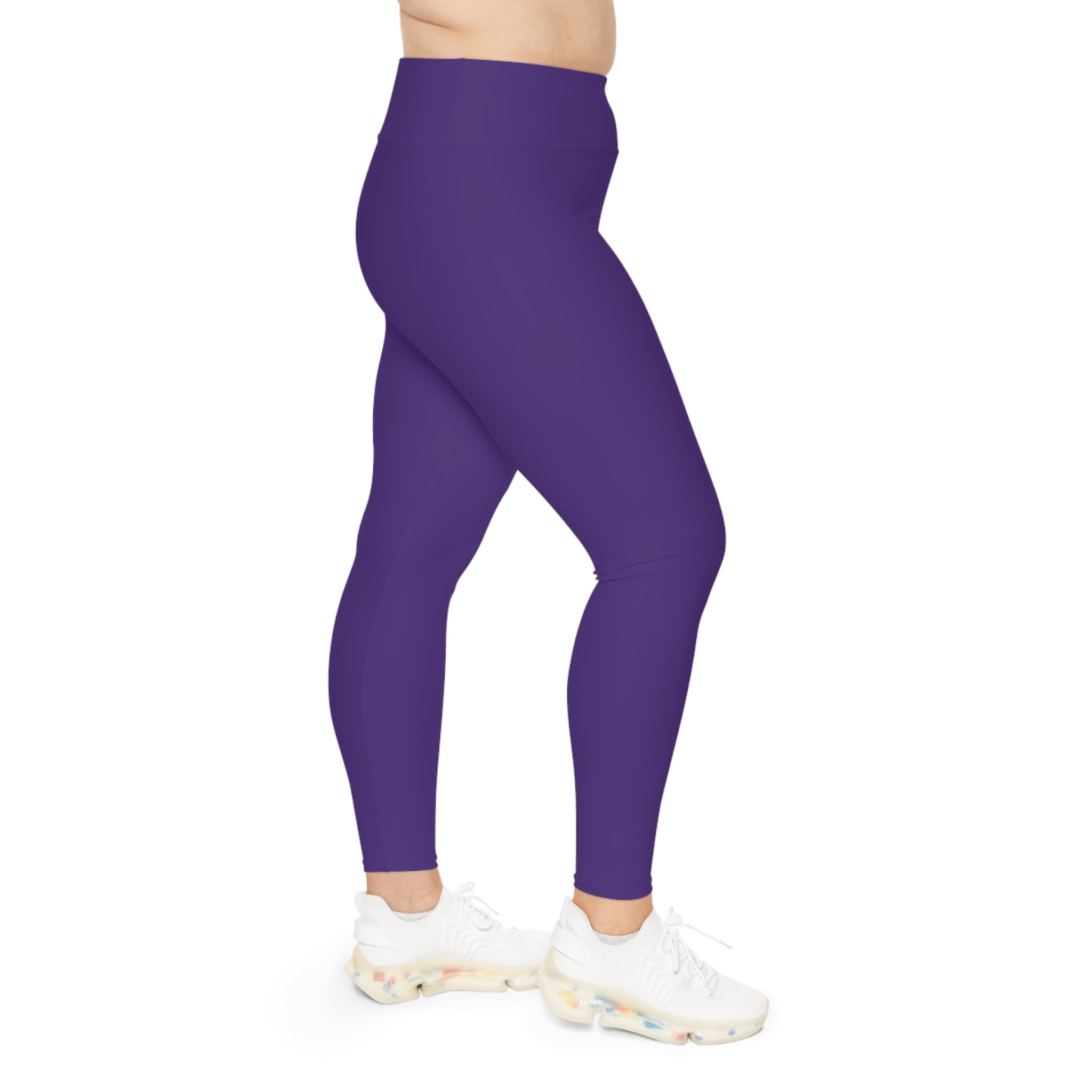 Leelee Inspired Plus Size Leggings (Purple) — Cute Smiling Leelee Running Frog Graphic Leggings