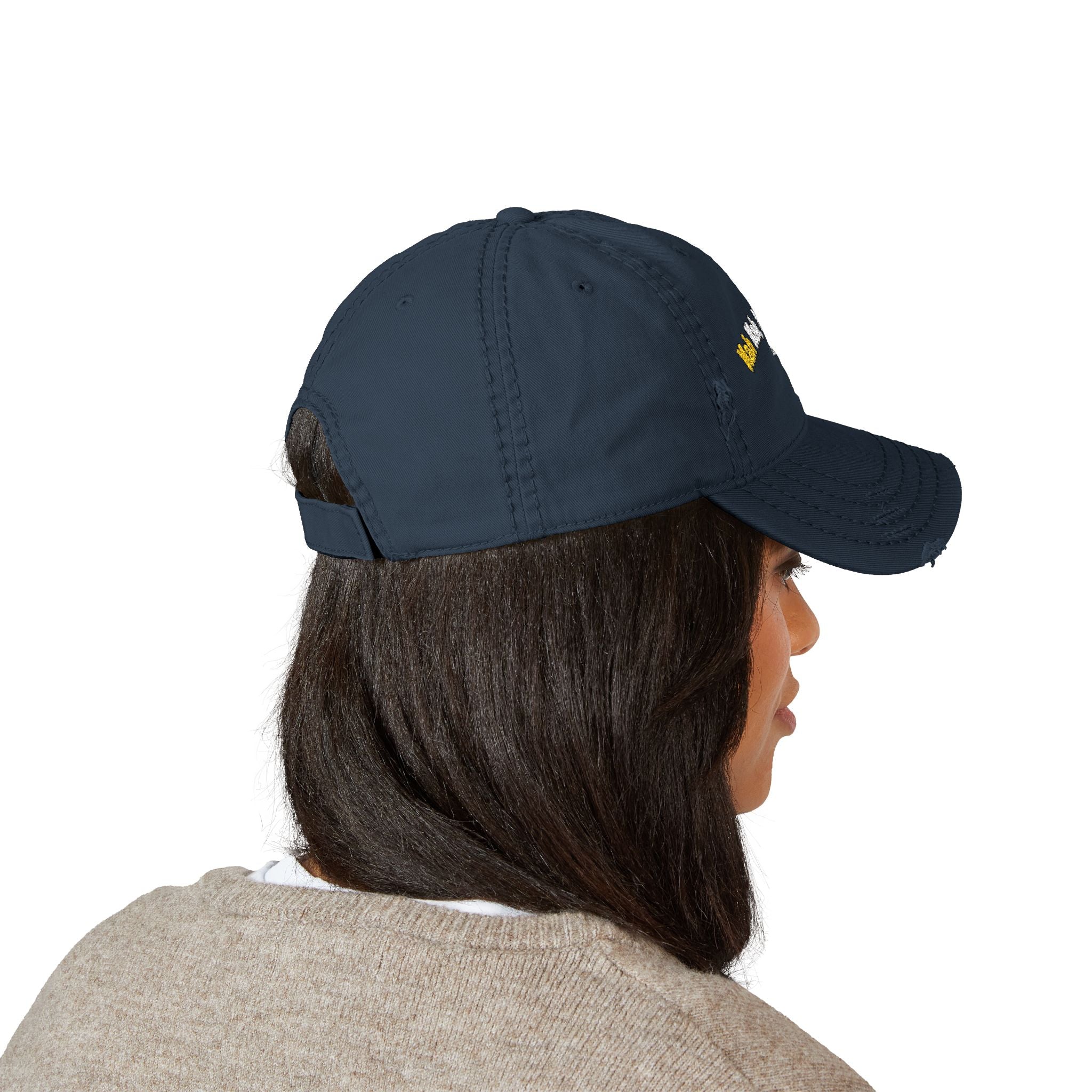 Distressed Embroidered Nah Nah Ne Nah Nah Dad Hat — Vintage Casual Cap for Tech & Trend Fans