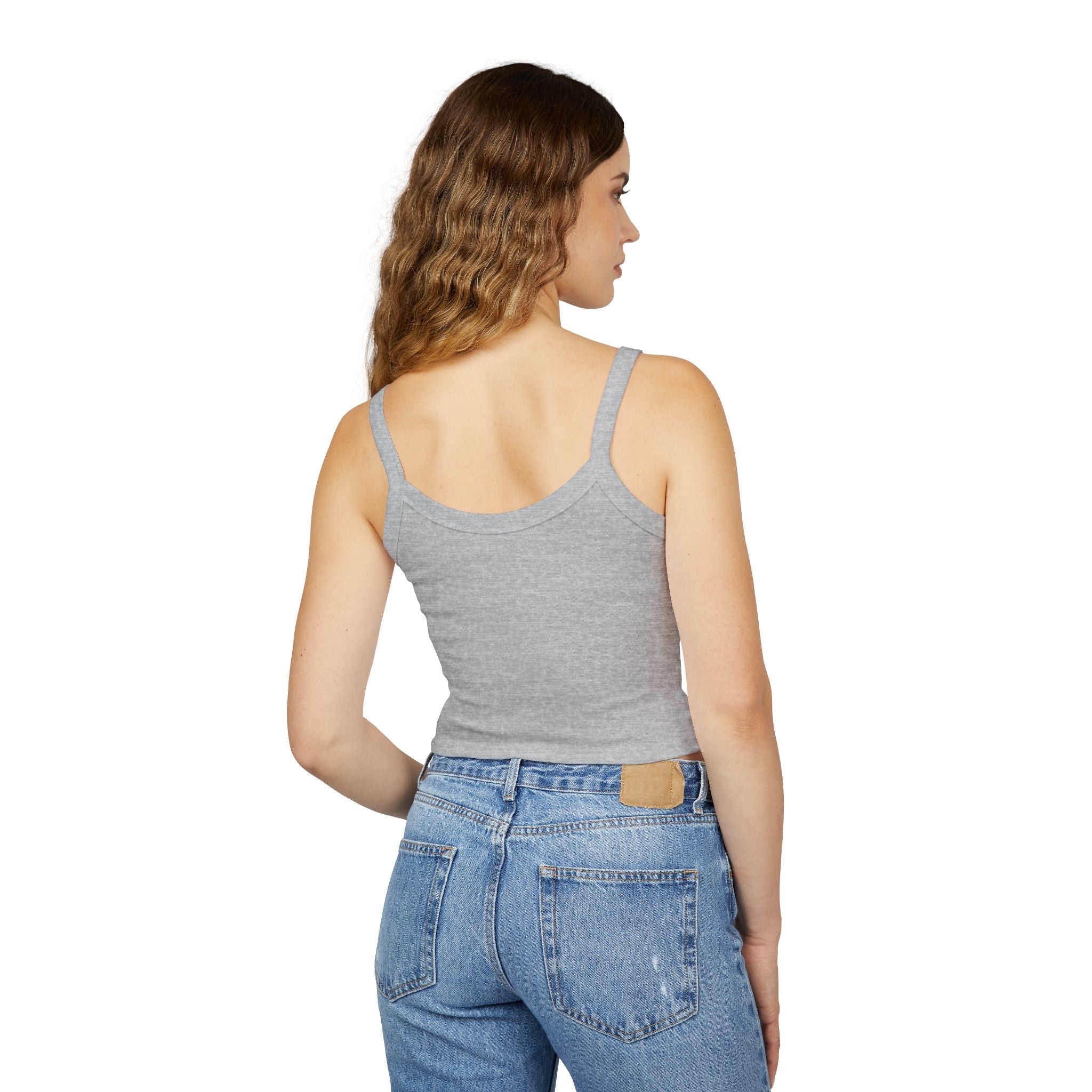 Leelee Running Frog Cropped Tank — "Nah Nah Ne Nah Nah" Cute Frog Graphic Spaghetti Strap Top