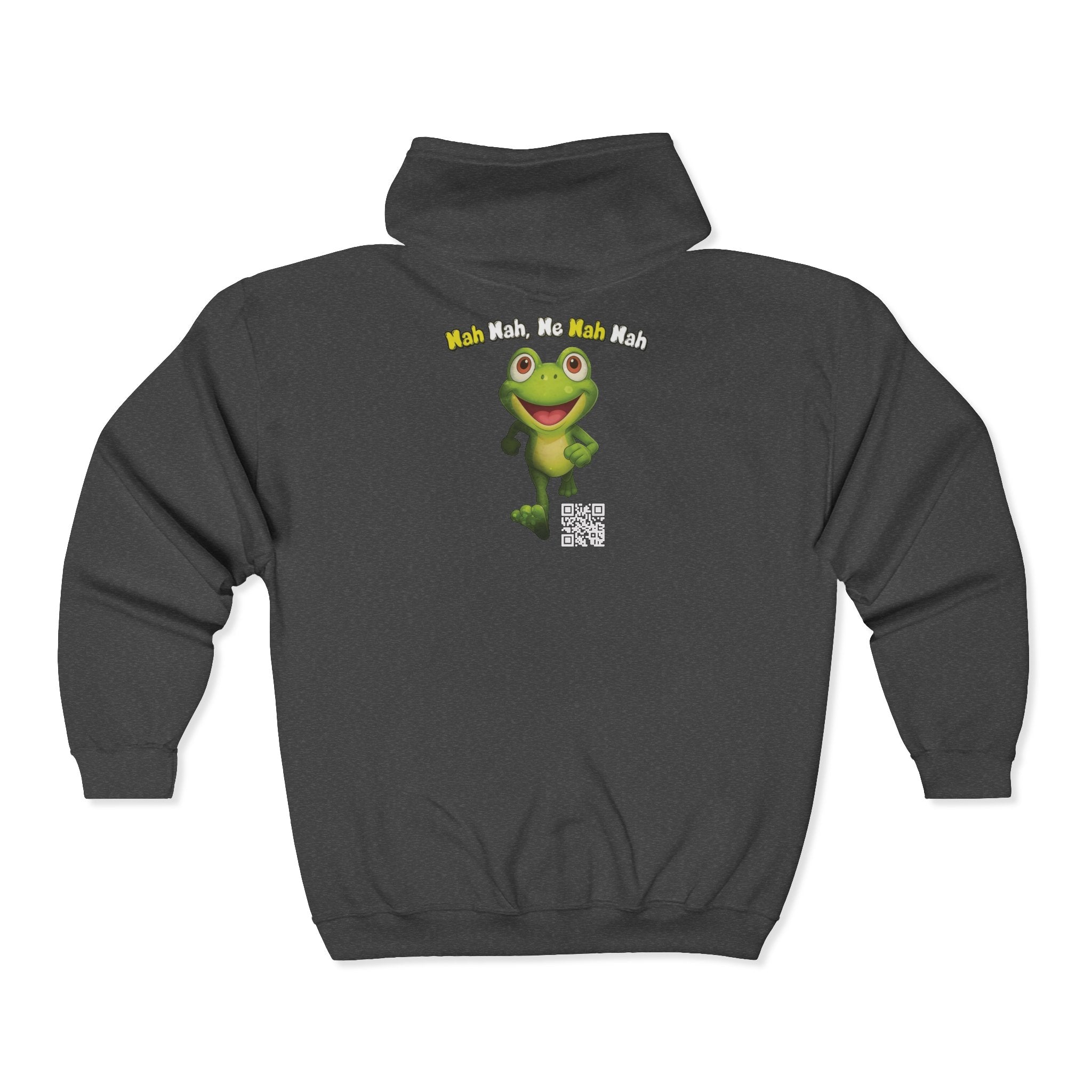 Leelee Running Frog Zip Pro Hoodie — Cute "Nah Nah, Ne Nah Nah" Graphic Full-Zip Sweatshirt