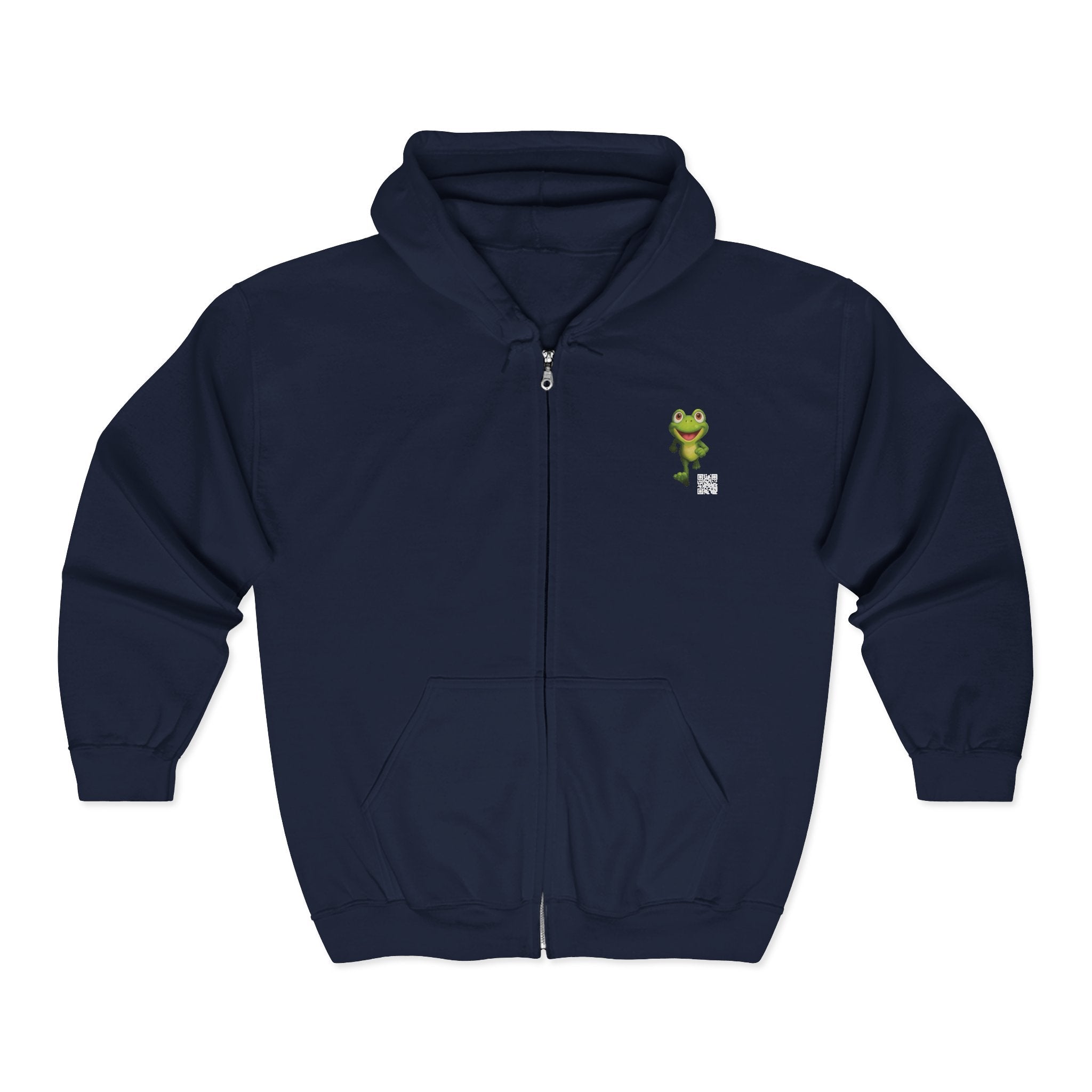 Leelee Running Frog Zip Pro Hoodie — Cute "Nah Nah, Ne Nah Nah" Graphic Full-Zip Sweatshirt