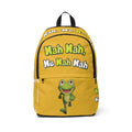 Yellow Backpack — "Nah Nah, Ne Nah Nah" Frog Print Kids Backpack